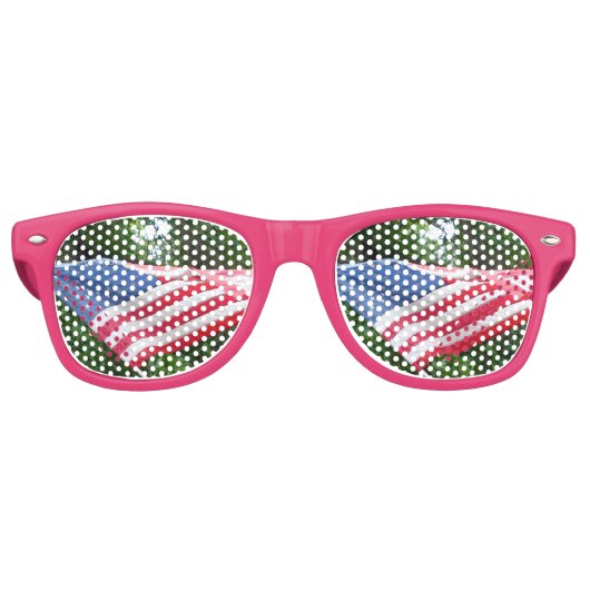 Lunettes De Fête Retro Drapeau américain (Devant)
