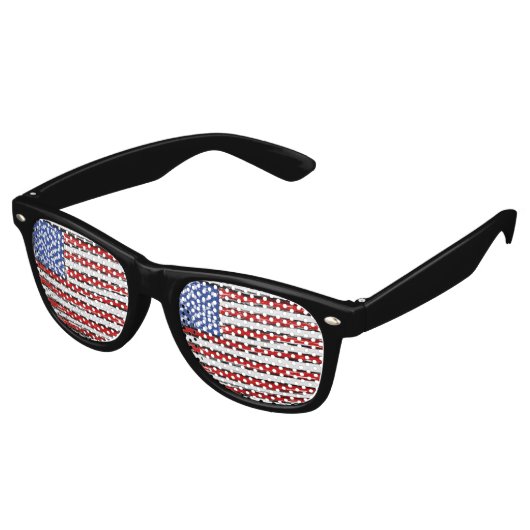 Lunettes De Fête Retro Drapeau américain (Angulaire)