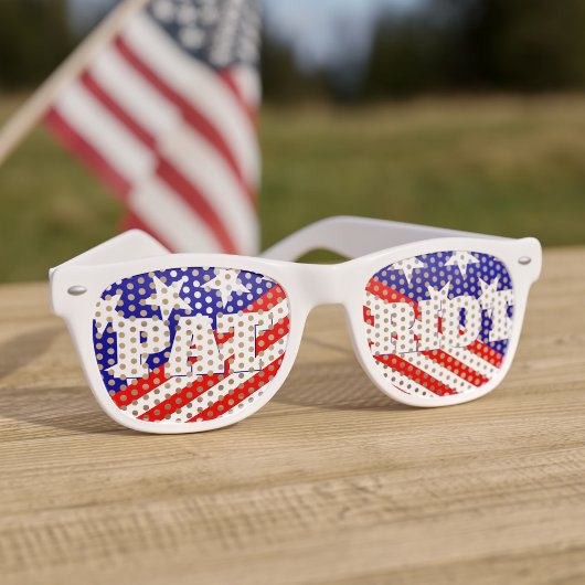Lunettes De Fête Retro Drapeau américain des étoiles du Patriot