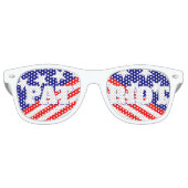 Lunettes De Fête Retro Drapeau américain des étoiles du Patriot (Devant)