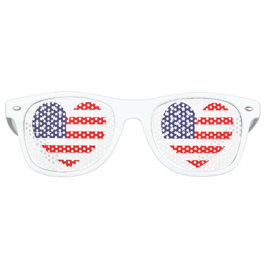 Lunettes De Fête Retro Drapeau américain patriotique icône de fête (Devant)