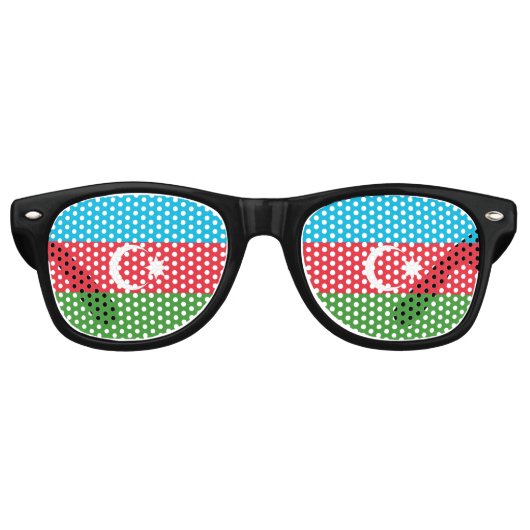 Lunettes De Fête Retro Drapeau Azerbaïdjan (Devant)