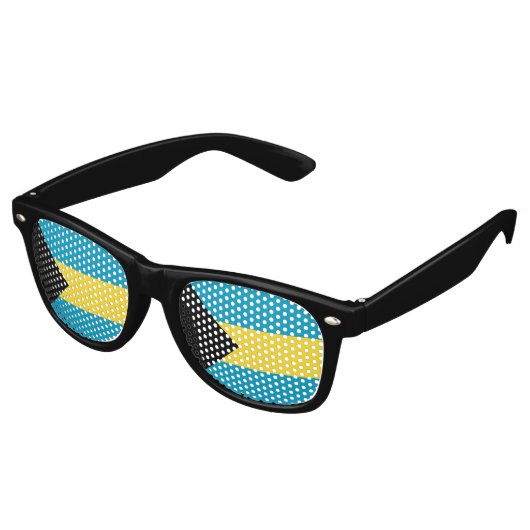 Lunettes De Fête Retro Drapeau Bahamas (Angulaire)