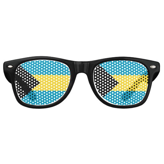 Lunettes De Fête Retro Drapeau Bahamas (Devant)