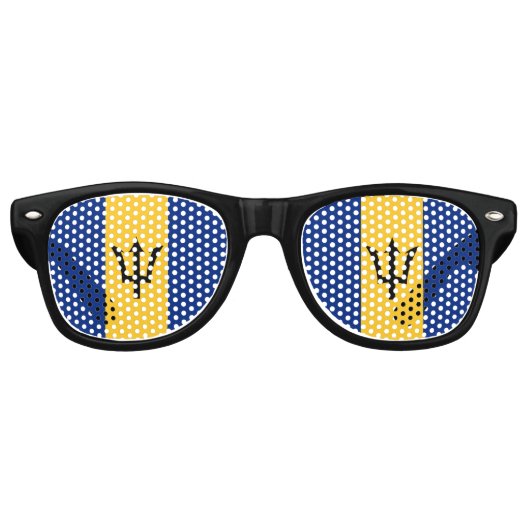 Lunettes De Fête Retro Drapeau Barbade (Devant)