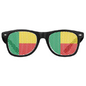 Lunettes De Fête Retro Drapeau Bénin (Devant)
