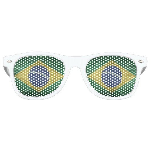 Lunettes De Fête Retro Drapeau brésilien (Devant)