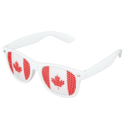 Lunettes De Fête Retro Drapeau canadien Patriotique de feuille d'érable r (Angulaire)
