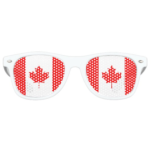Lunettes De Fête Retro Drapeau canadien Patriotique de feuille d'érable r (Devant)