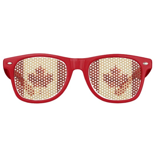Lunettes De Fête Retro Drapeau Canadien Sur L'Écorce De Birch Intérieur (Devant)