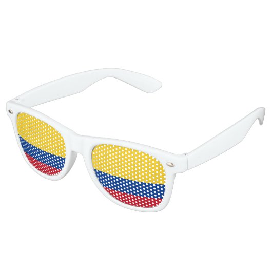 Lunettes De Fête Retro Drapeau Colombie (Angulaire)