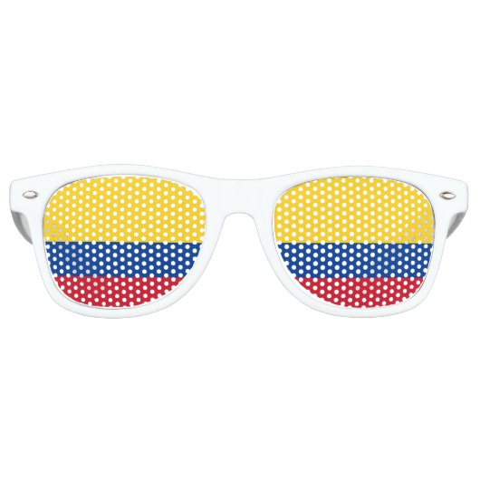 Lunettes De Fête Retro Drapeau Colombie (Devant)