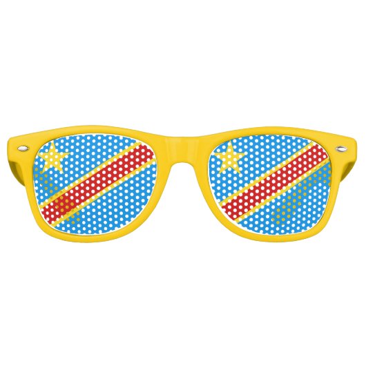 Lunettes De Fête Retro Drapeau Congo-Kinshasa (Devant)
