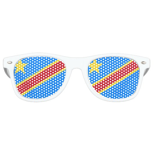 Lunettes De Fête Retro Drapeau Congo-Kinshasa (Devant)