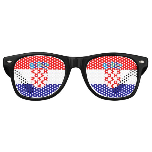 Lunettes De Fête Retro Drapeau Croatie (Devant)