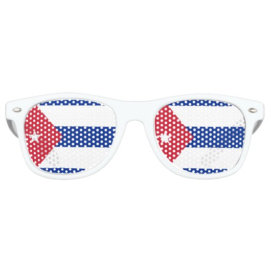 Lunettes De Fête Retro Drapeau Cuba (Devant)