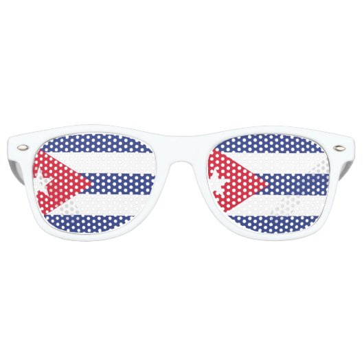 Lunettes De Fête Retro Drapeau Cuba (Devant)