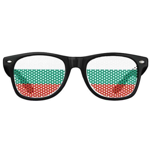 Lunettes De Fête Retro Drapeau de Bulgarie (Devant)
