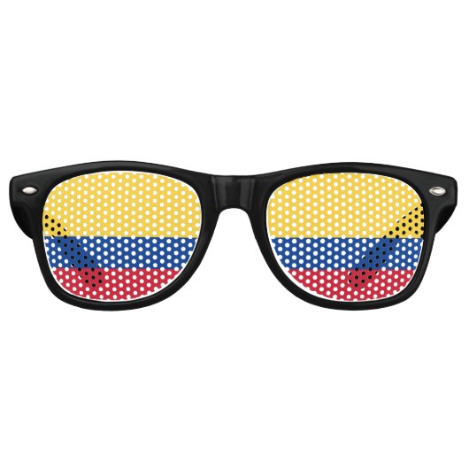 Lunettes De Fête Retro Drapeau de Colombie (Devant)