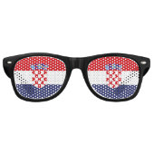 Lunettes De Fête Retro Drapeau de Croatie (Devant)