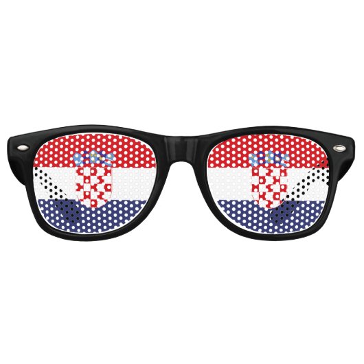 Lunettes De Fête Retro Drapeau de Croatie (Devant)