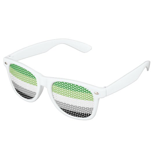 Lunettes De Fête Retro Drapeau de fierté aromantique LGBTQ (Angulaire)
