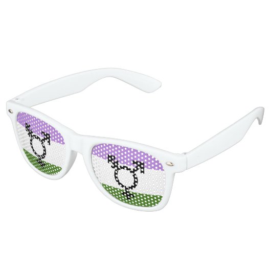 Lunettes De Fête Retro Drapeau de fierté genderqueer (Angulaire)