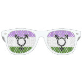 Lunettes De Fête Retro Drapeau de fierté genderqueer (Devant)