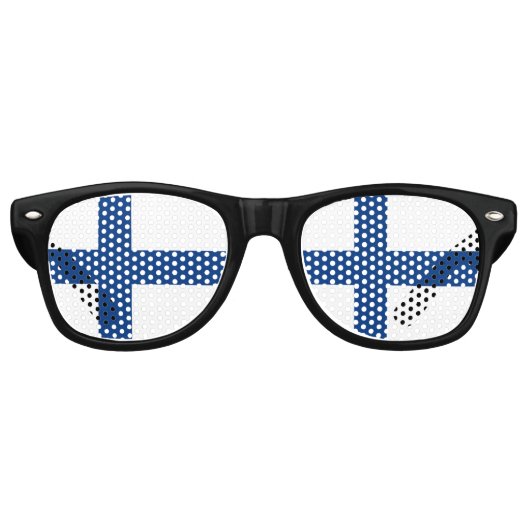 Lunettes De Fête Retro Drapeau de Finlande (Devant)