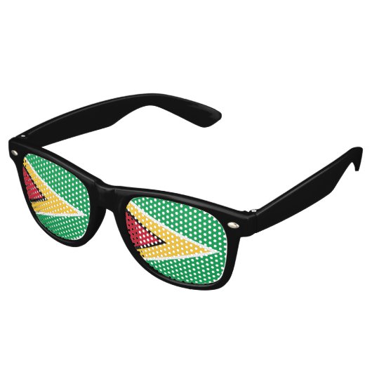 Lunettes De Fête Retro Drapeau de Guyana (Angulaire)