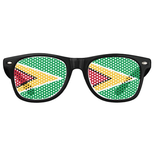 Lunettes De Fête Retro Drapeau de Guyana (Devant)