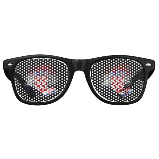 Lunettes De Fête Retro Drapeau de la Croatie (Devant)