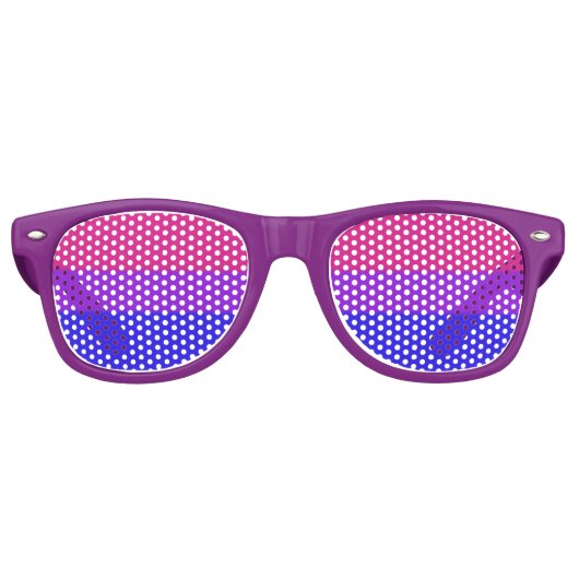Lunettes De Fête Retro Drapeau de la fierté bisexuelle tombée (Devant)