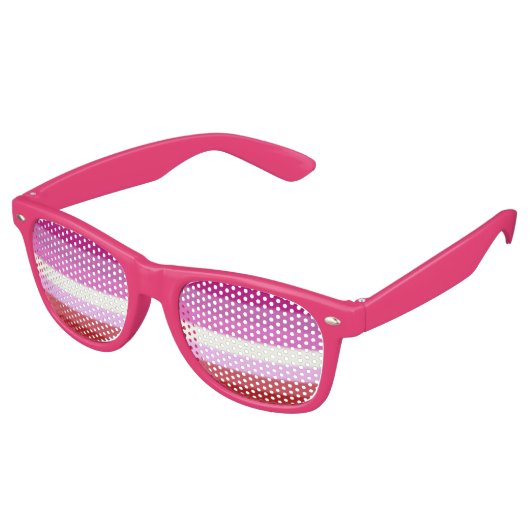 Lunettes De Fête Retro Drapeau de la Fierté lesbienne tombée (Angulaire)