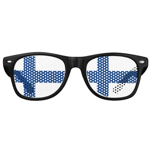 Lunettes De Fête Retro Drapeau de la Finlande (Devant)