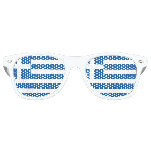 Lunettes De Fête Retro Drapeau de la Grèce (Devant)