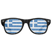 Lunettes De Fête Retro Drapeau de la Grèce (Devant)