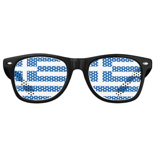 Lunettes De Fête Retro Drapeau de la Grèce (Devant)
