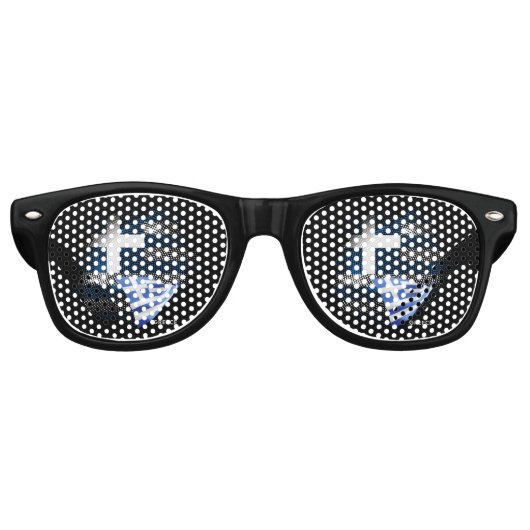 Lunettes De Fête Retro Drapeau de la Grèce (Devant)