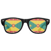 Lunettes De Fête Retro Drapeau de la Grenade Rouge Vert Jaune Fête de l'I (Devant)