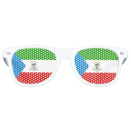 Lunettes De Fête Retro Drapeau de la Guinée équatoriale (Devant)