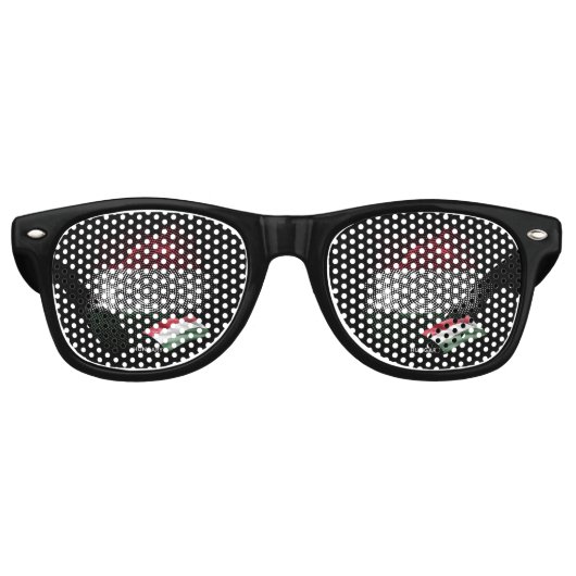 Lunettes De Fête Retro Drapeau de la Hongrie (Devant)