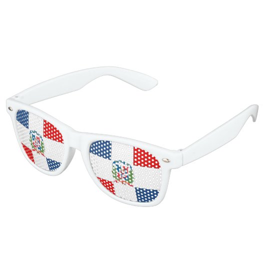 Lunettes De Fête Retro Drapeau de la République Dominicaine (Angulaire)