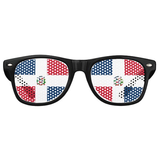 Lunettes De Fête Retro Drapeau de la République Dominicaine (Devant)