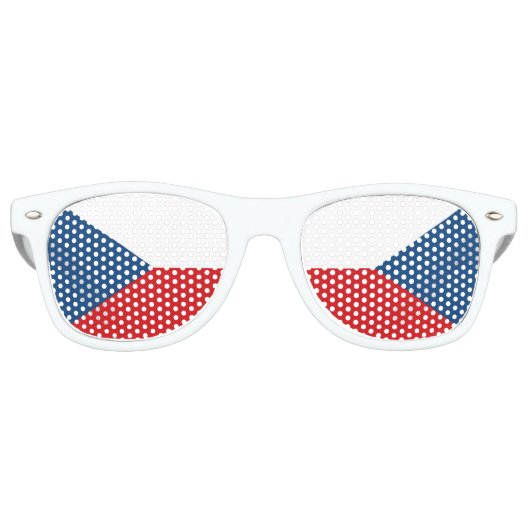 Lunettes De Fête Retro Drapeau de la République tchèque (Devant)