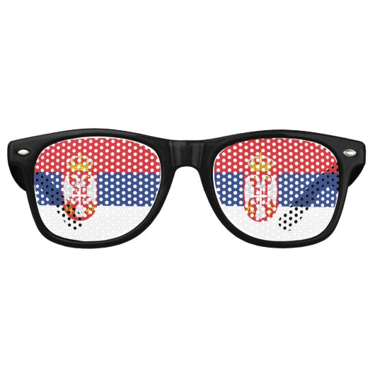 Lunettes De Fête Retro drapeau de la Serbie (Devant)