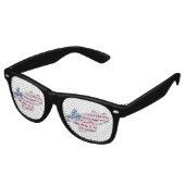 Lunettes De Fête Retro Drapeau de l'Amérique 250 Script Semiquincentennia (Angulaire)