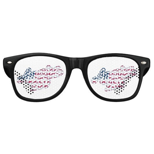 Lunettes De Fête Retro Drapeau de l'Amérique 250 Script Semiquincentennia (Devant)
