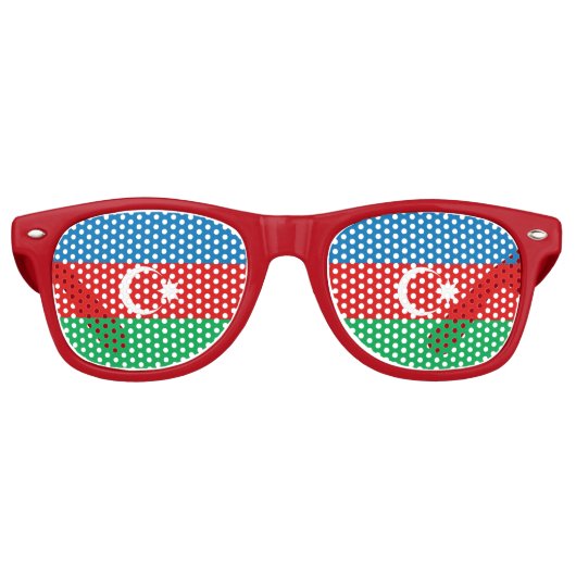 Lunettes De Fête Retro Drapeau de l'Azerbaïdjan (Devant)