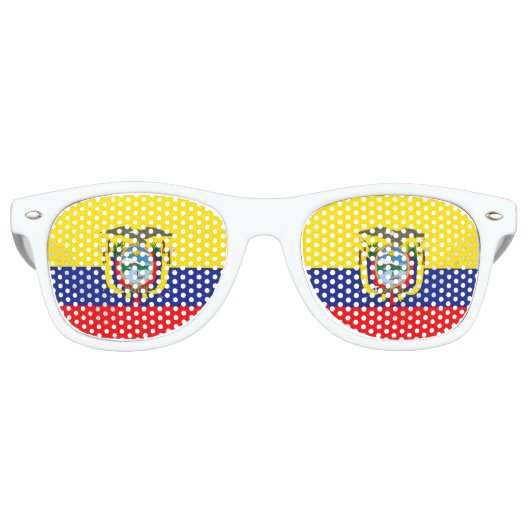 Lunettes De Fête Retro Drapeau de l'Équateur (Devant)